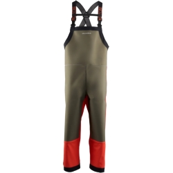 MEN'S NEPTUNE ARMORED RAIN BIBS - ORANGE AND OLIVE 3X-LARGE